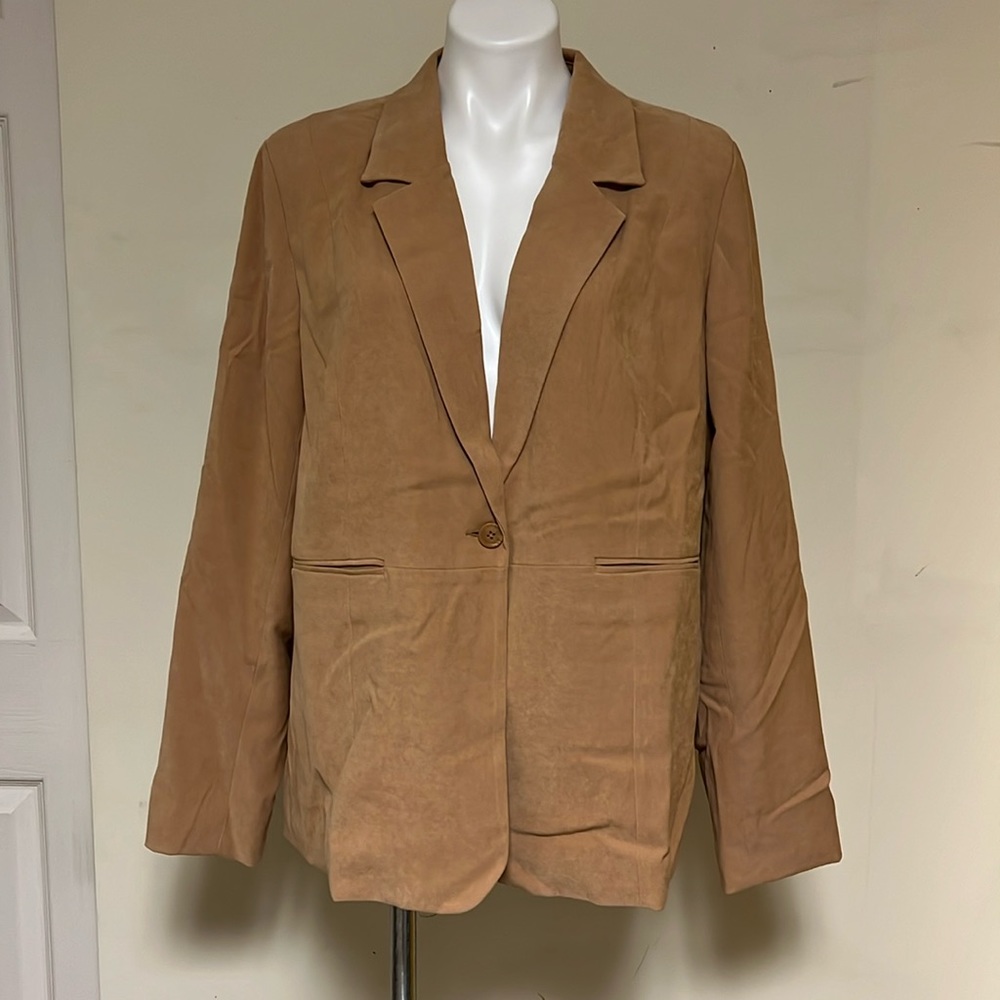 Denim&Co Tan Jacket Blazer NWT QVC XL